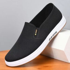 Men's Navy Blue Canvas Slip-On Shoes